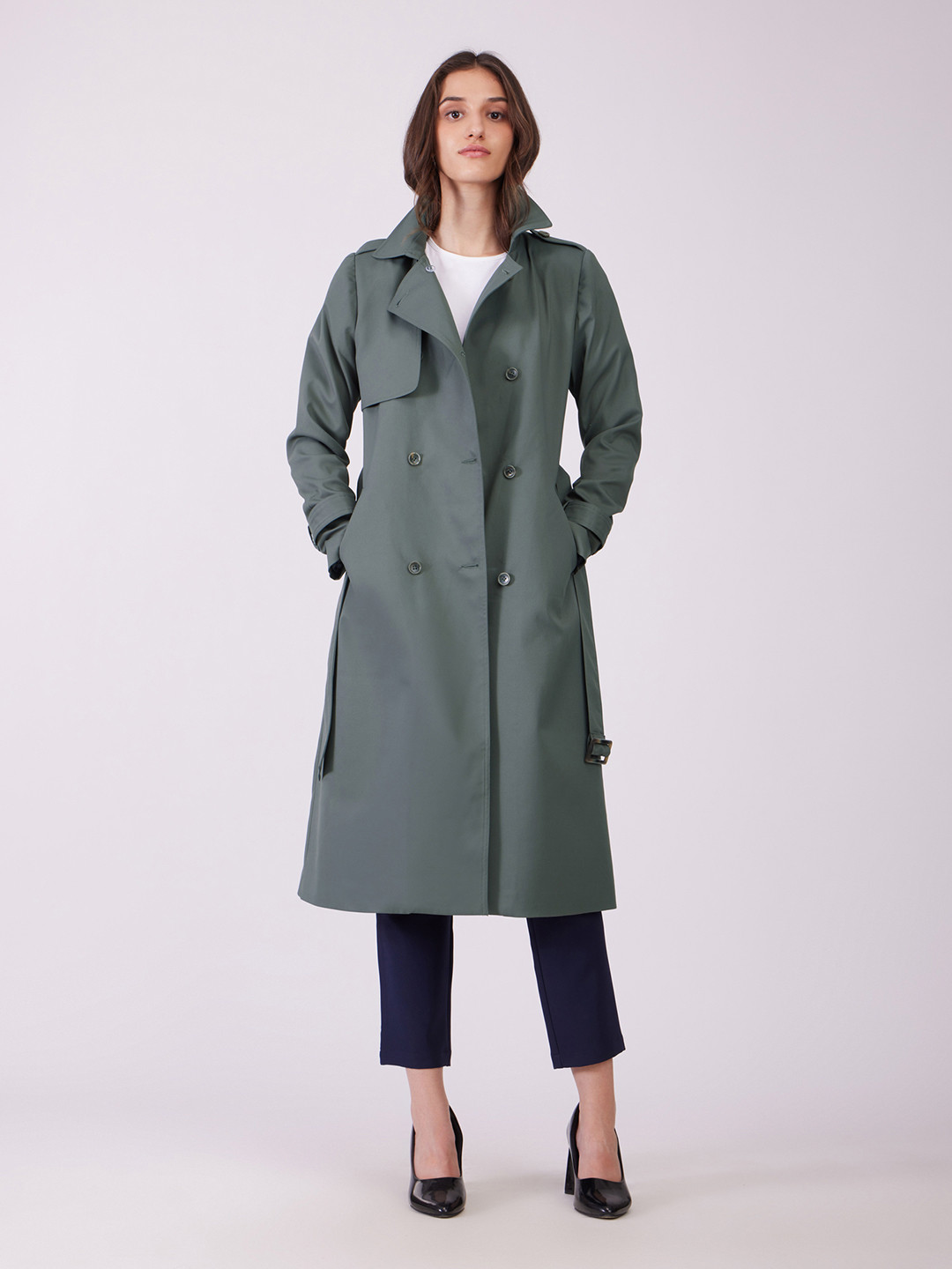 FABLE STREET Women Double Breasted Trench Coat
