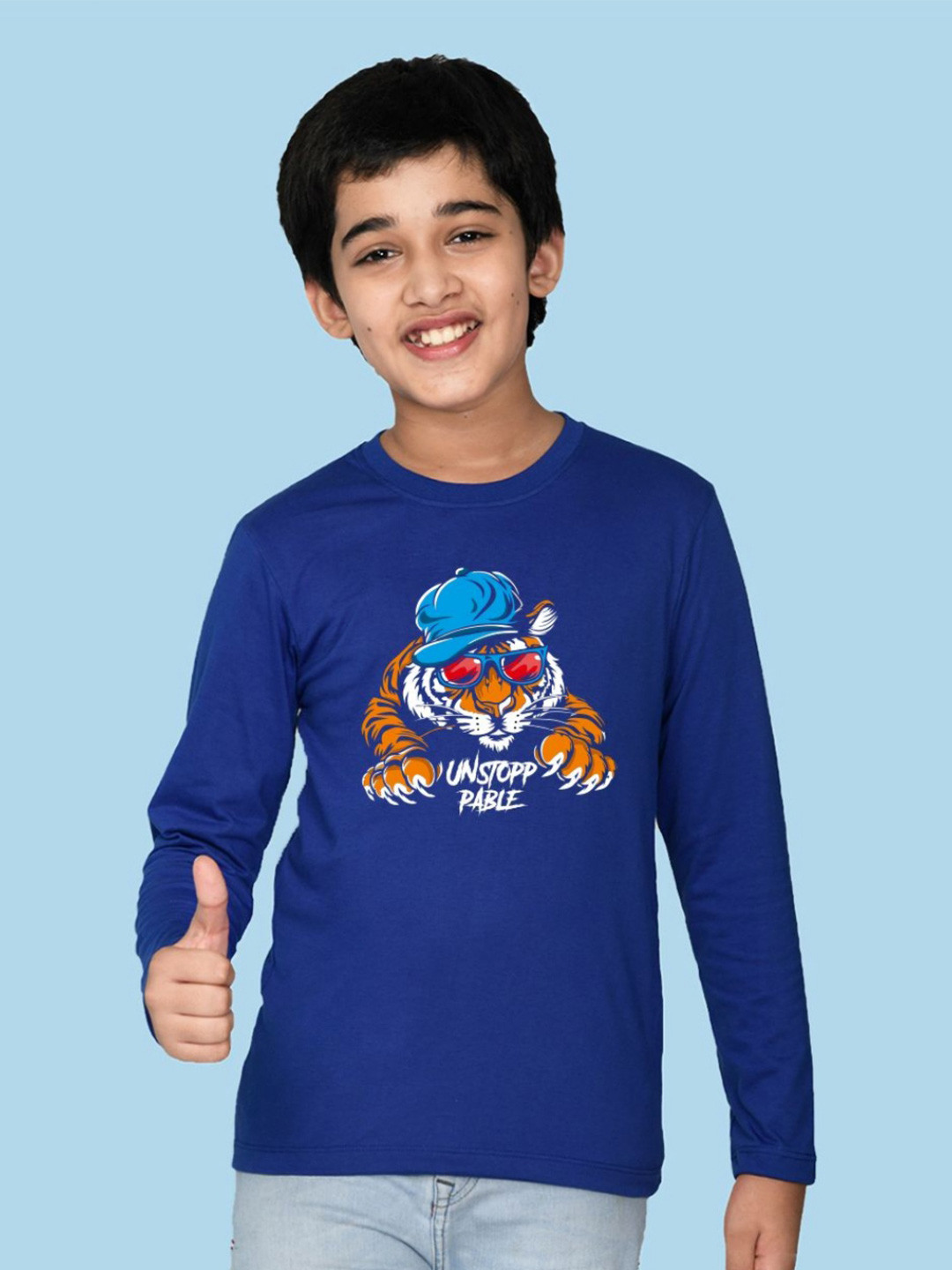 NUSYL Boys Unstoppable Text Printed Round Neck Cotton Casual T-shirt