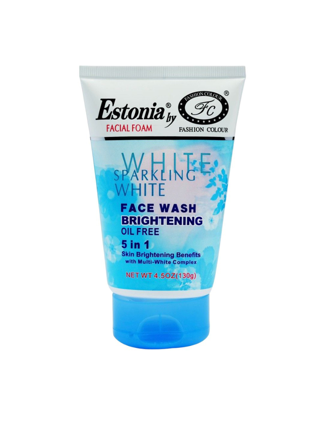 Fashion Colour Estonia Sparkling White 5 In 1 Oil Free Face Wash With Vitamin E - 130 gm