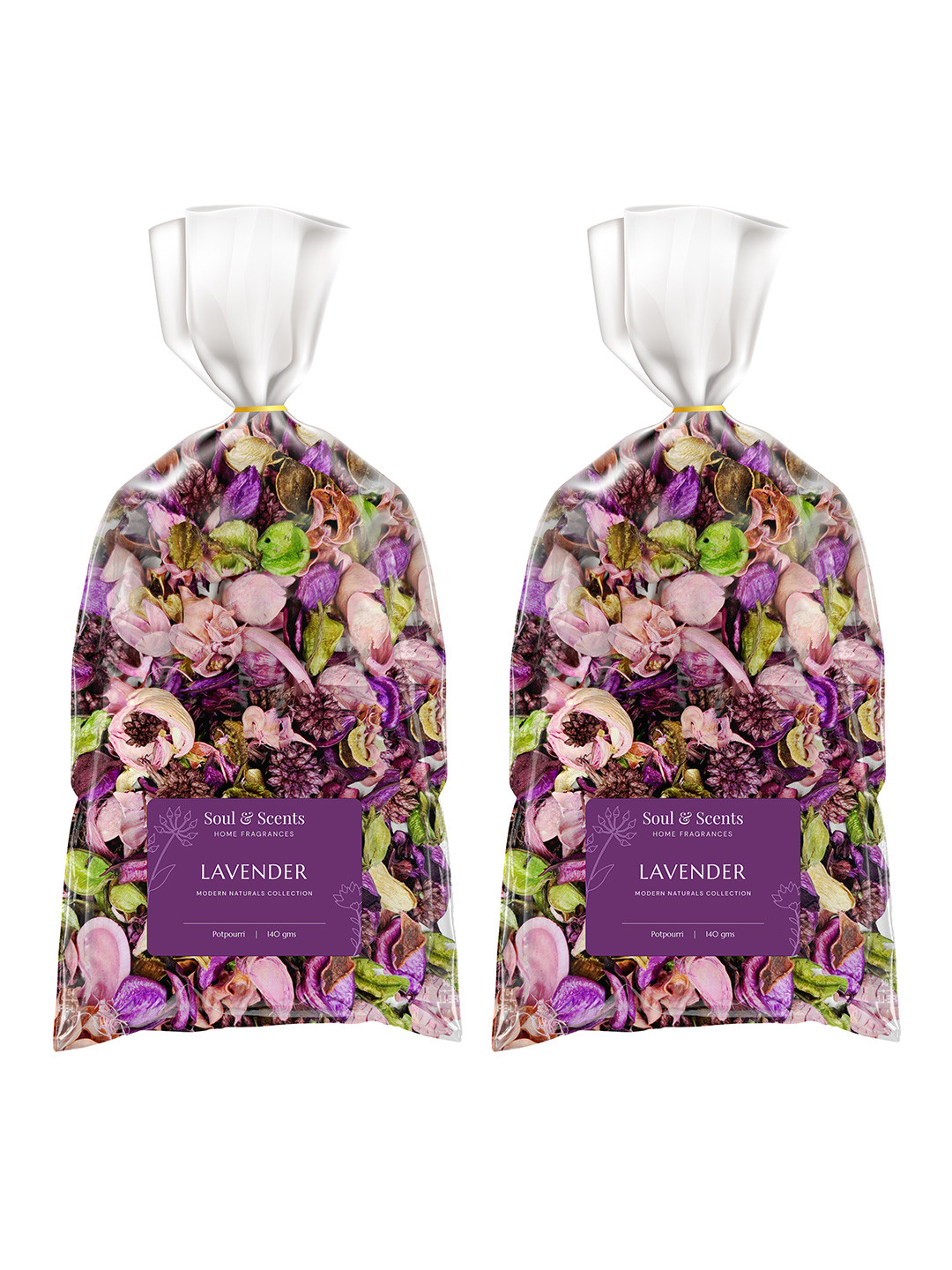 SOUL & SCENTS Lavender Potpourri Pack of 2 | Dried Flowers 140gm Each