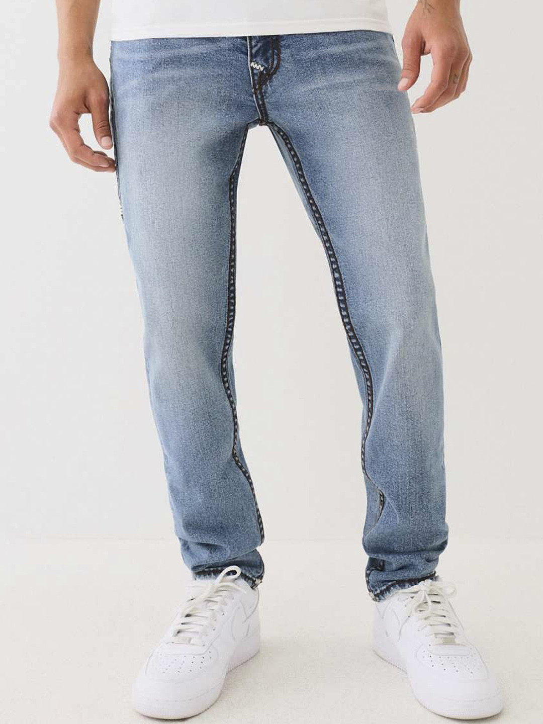 True Religion Men No Fade Slim Fit Mid-Rise  Jeans