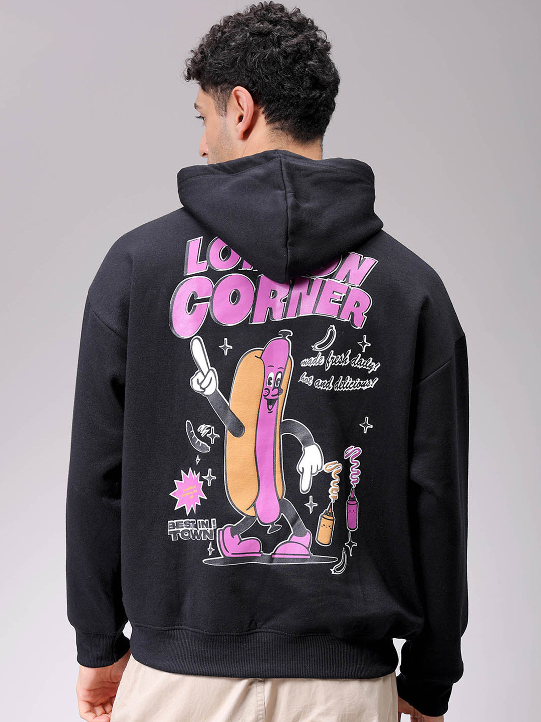 The Indian Garage Co Men Printed Hooded Sweatshirt
