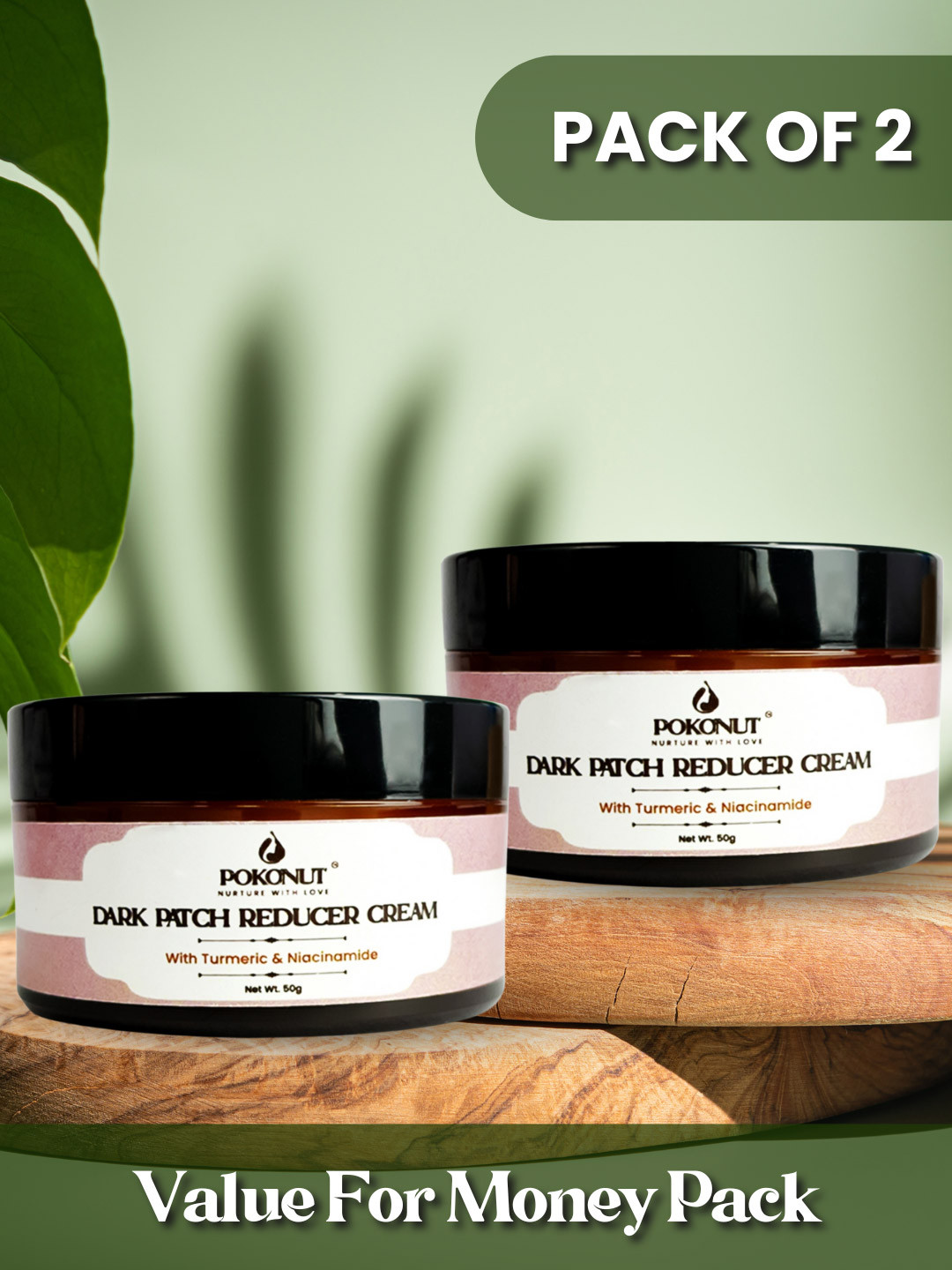 Pokonut Set Of 2 Dark Patch Reducer Cream With Turmeric & Niacinamide - 50 g Each