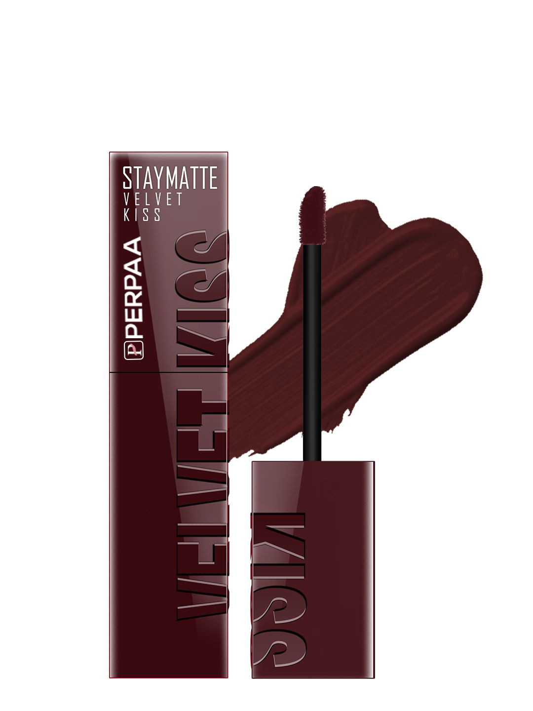 PERPAA Velvet Kiss 12-Hrs Stay Matte Waterproof Liquid Lipstick 3.5 ml - Maroon 02