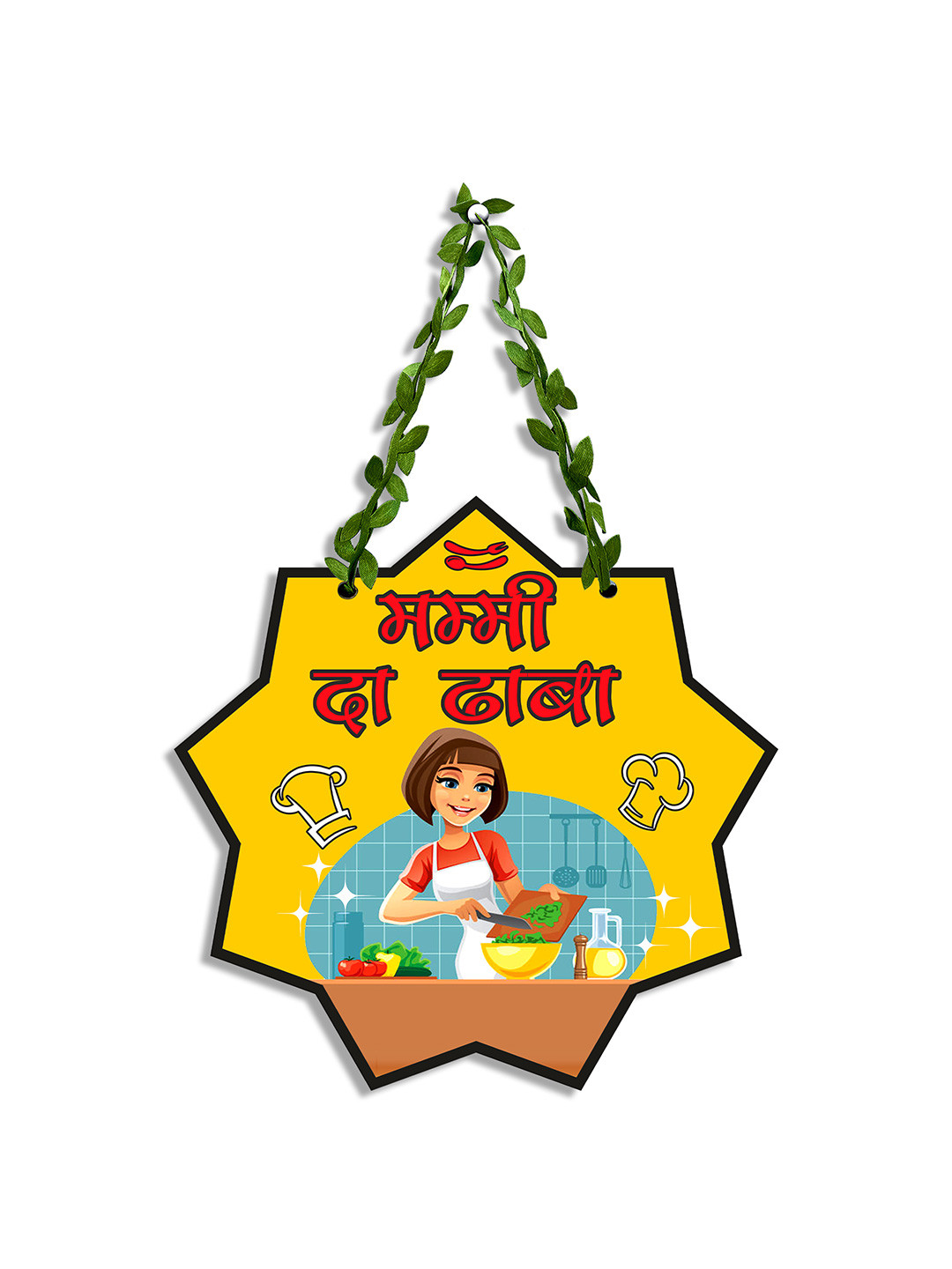 SEHAZ ARTWORKS Kitchen Decor Items Wood Matte Hall Wall Hangings-10In