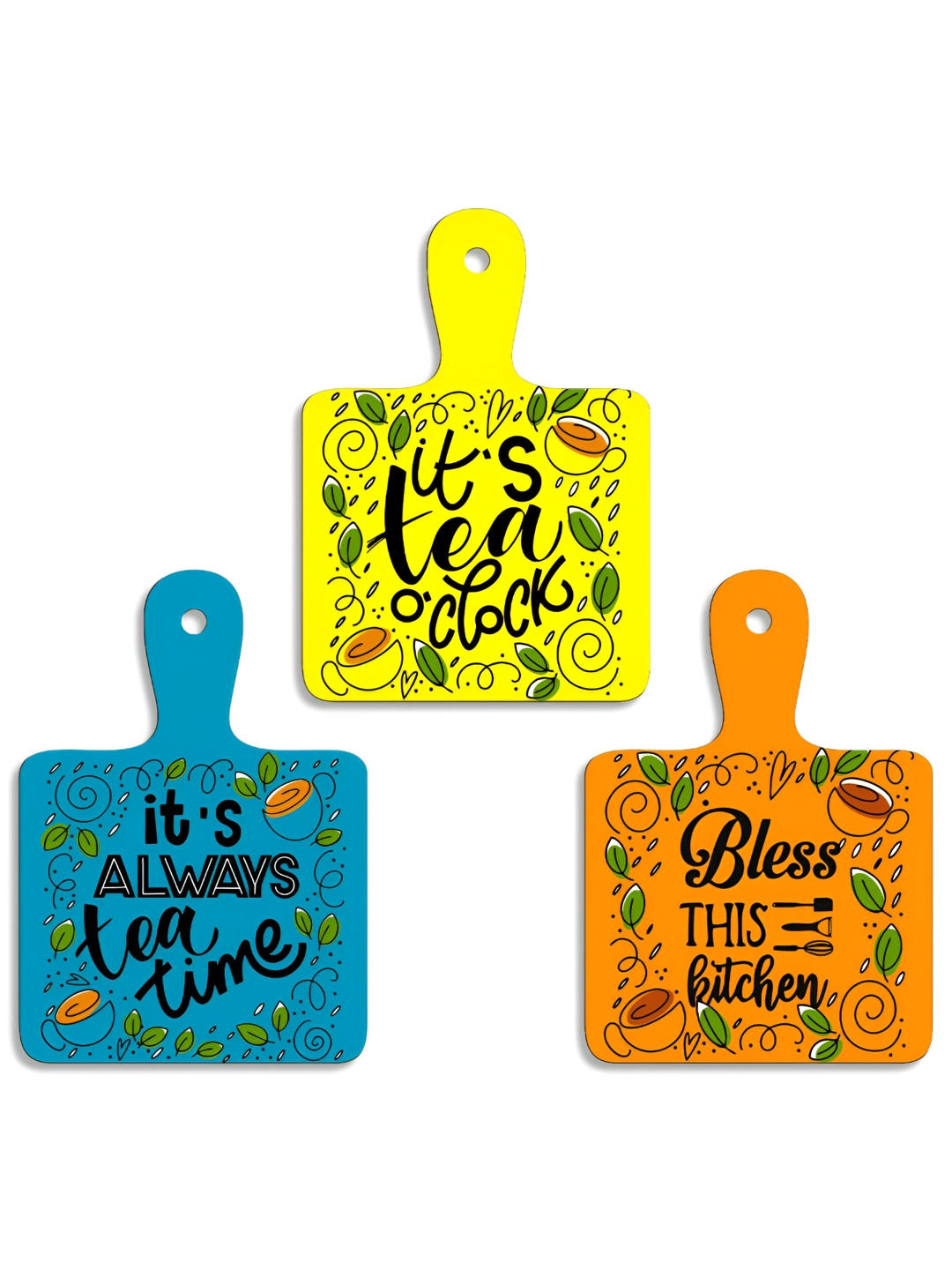 SEHAZ ARTWORKS Wood Matte Hall 3Pcs Wall Hangings-22In