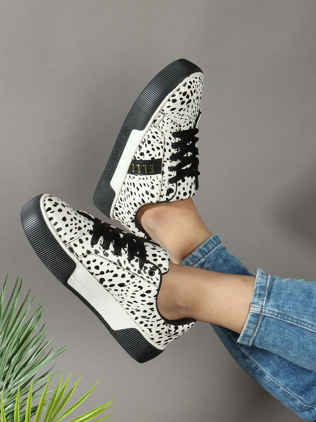 ELLE Women Western - Embellished Lace-Ups Party Sneakers