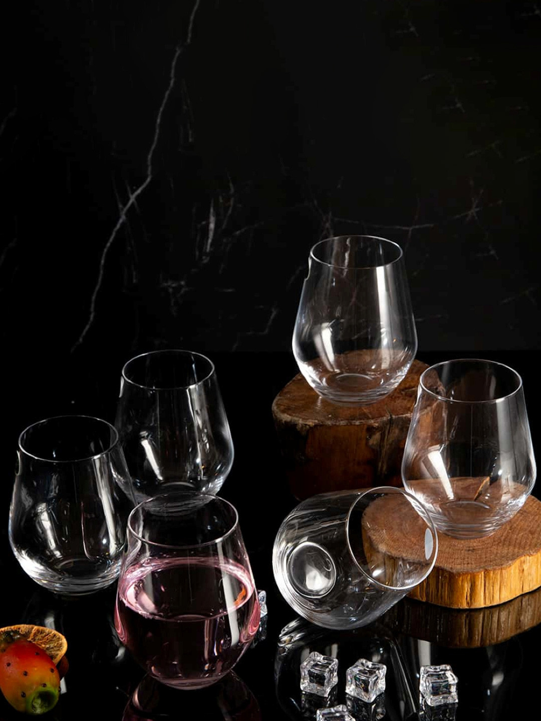 Bohemia Crystal Transparent 6 Pieces Whiskey Glass 350 ml Each