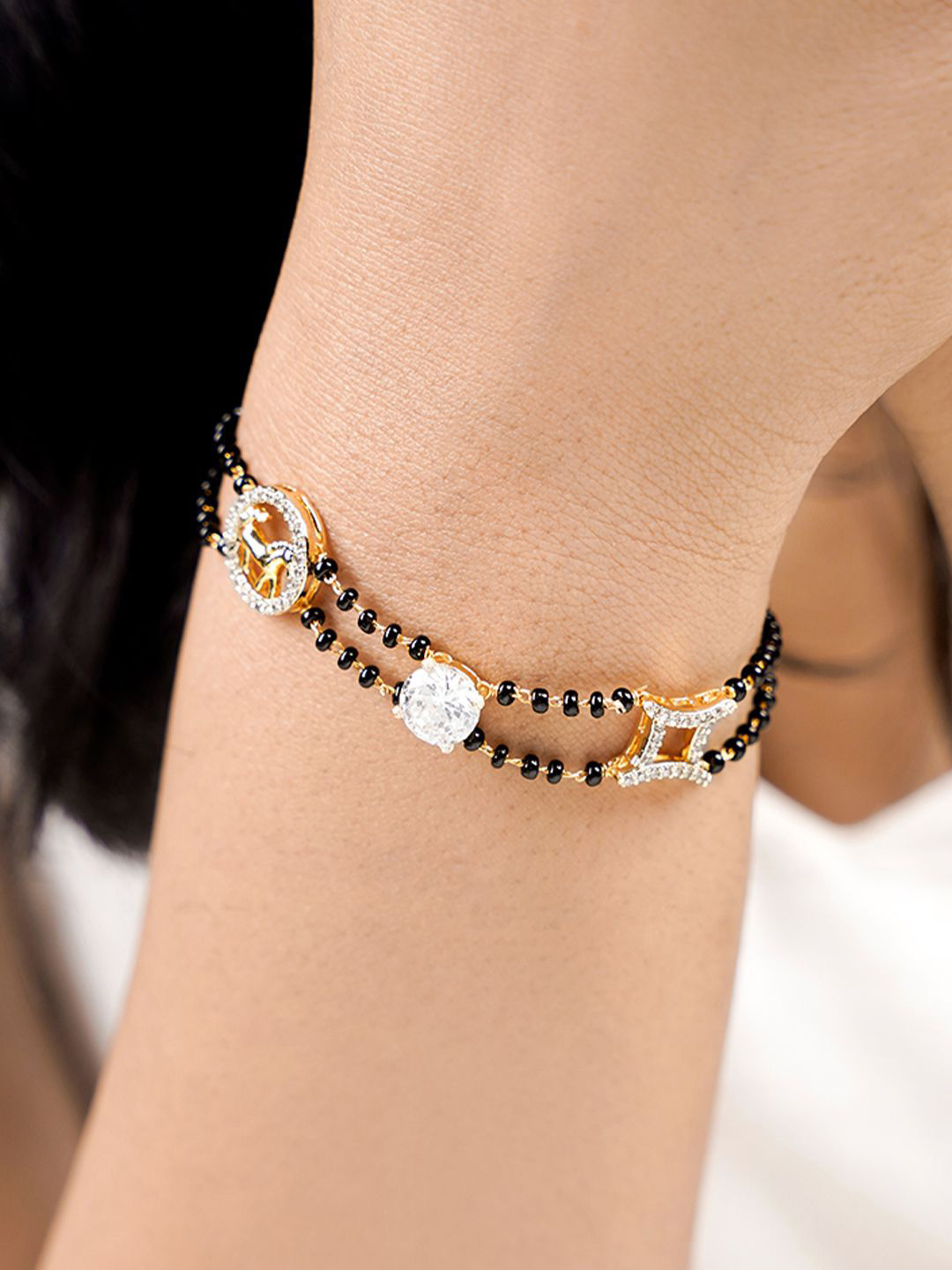 SWASHAA Samaa 18KT Gold-Plated Wraparound Mangalsutra Bracelet