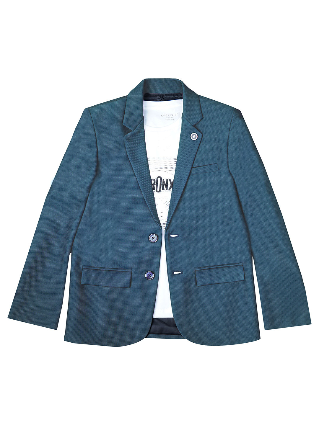 CHARCHIT Boys Long Sleeves Single-Breasted Blazers and T-Shirt