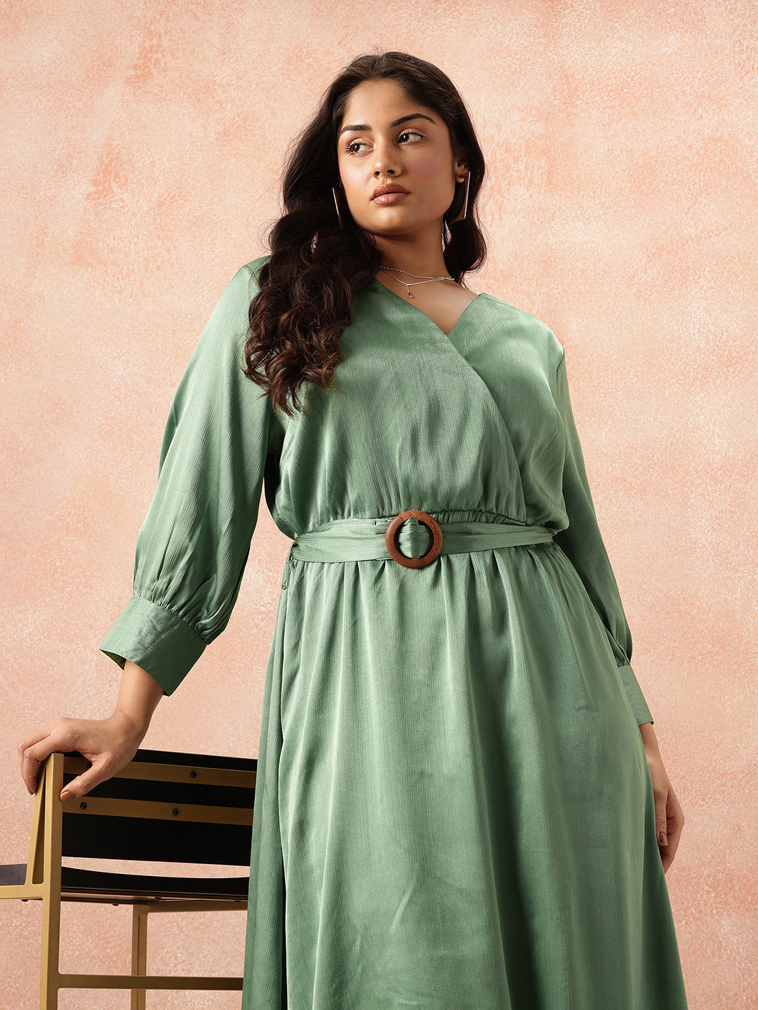 all about you Plus Size Belted A-Line Mini Dress