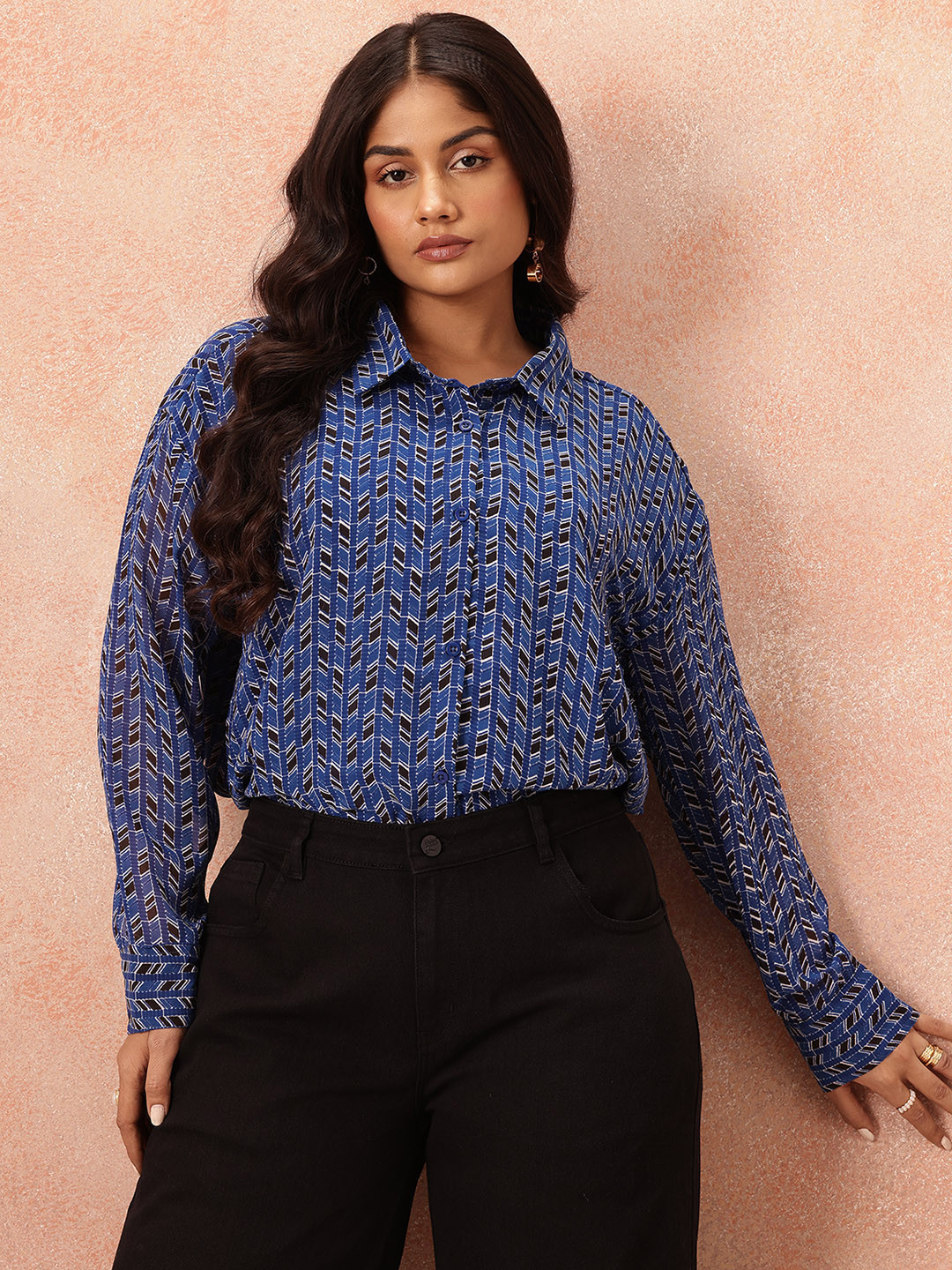 all about you Plus Size Printed Casual Shirt