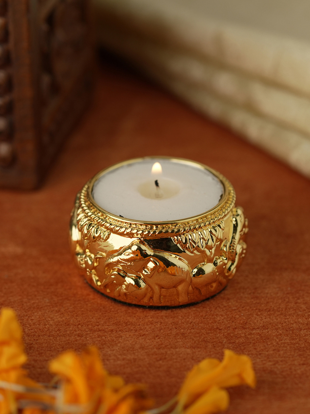 Voylla Gold Toned Tealight Candle Holders