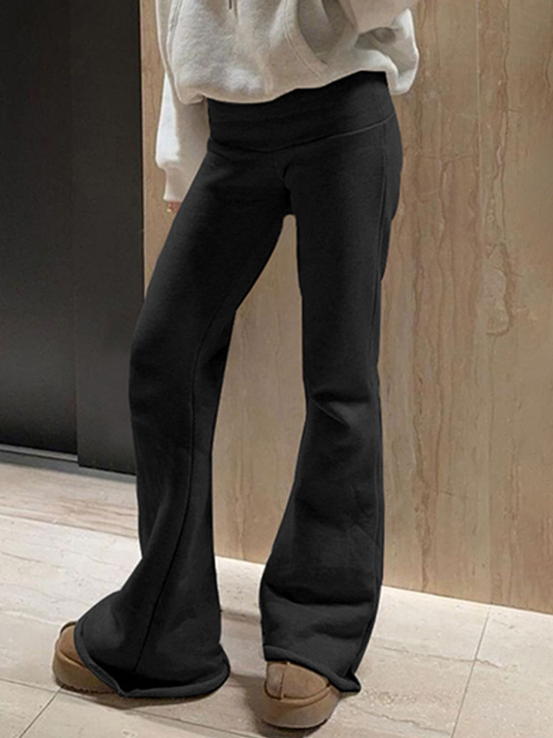 LULU & SKY Women Flared Low-Rise Bootcut Trousers
