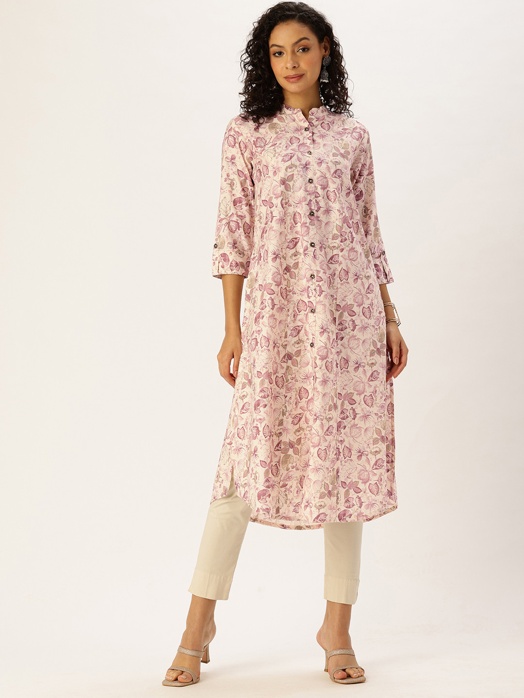 AMUKTI Floral Printed A-Line Kurta