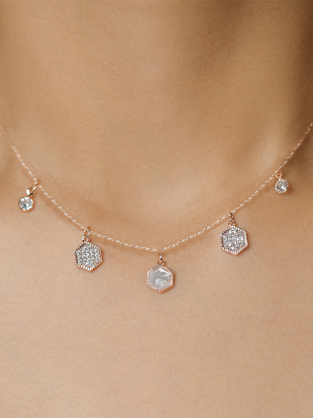 SWASHAA Oadira Rose Gold-Plated Choker Necklace