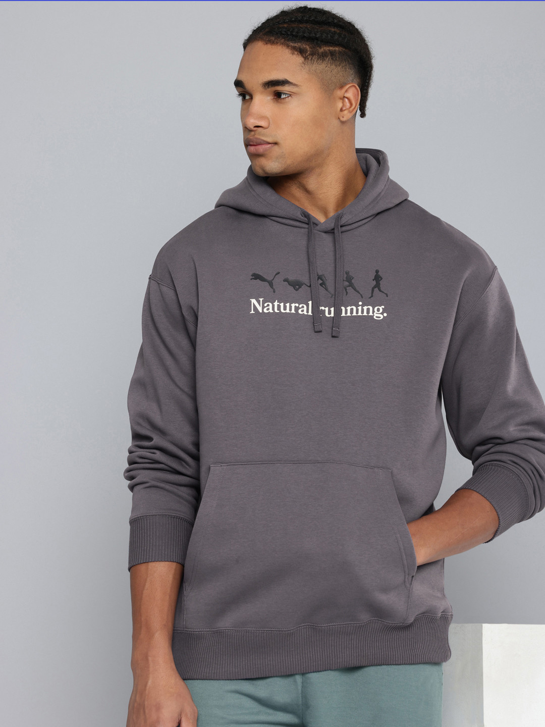 Puma Unisex Club De Course Fleece Typography Printed Hooded Relaxed Fit Sweatshirt