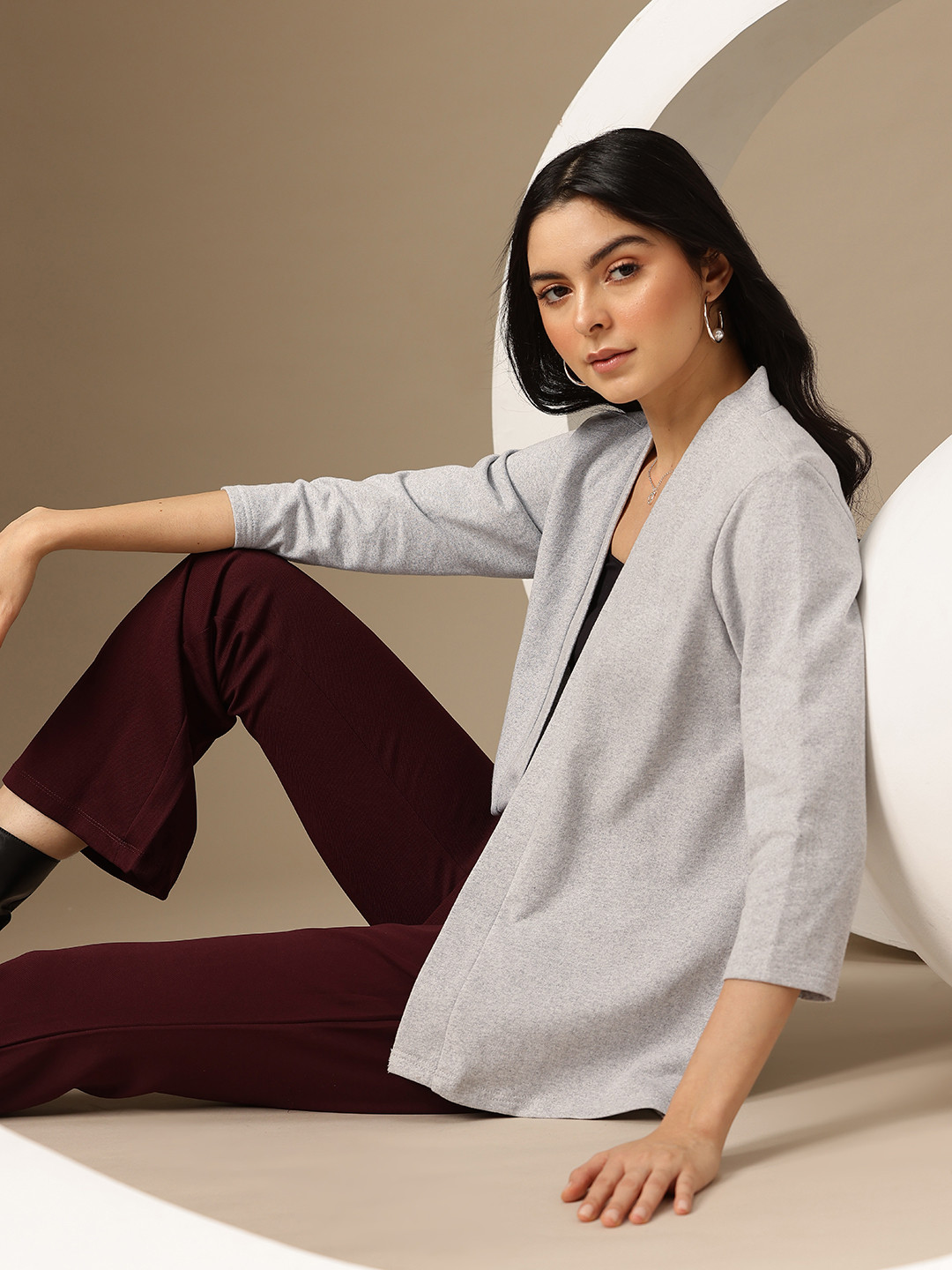 Chemistry Front Open Cotton Terry Longline Shrug