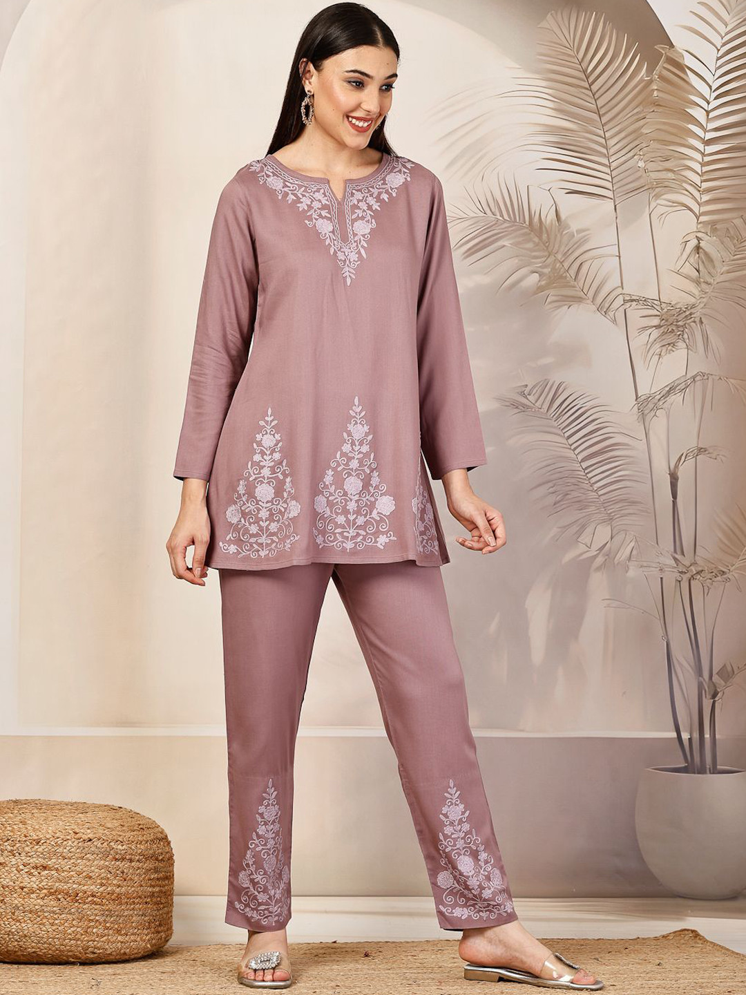 Qazmi Gulnaz Aari Work A-Line CoOrd Set