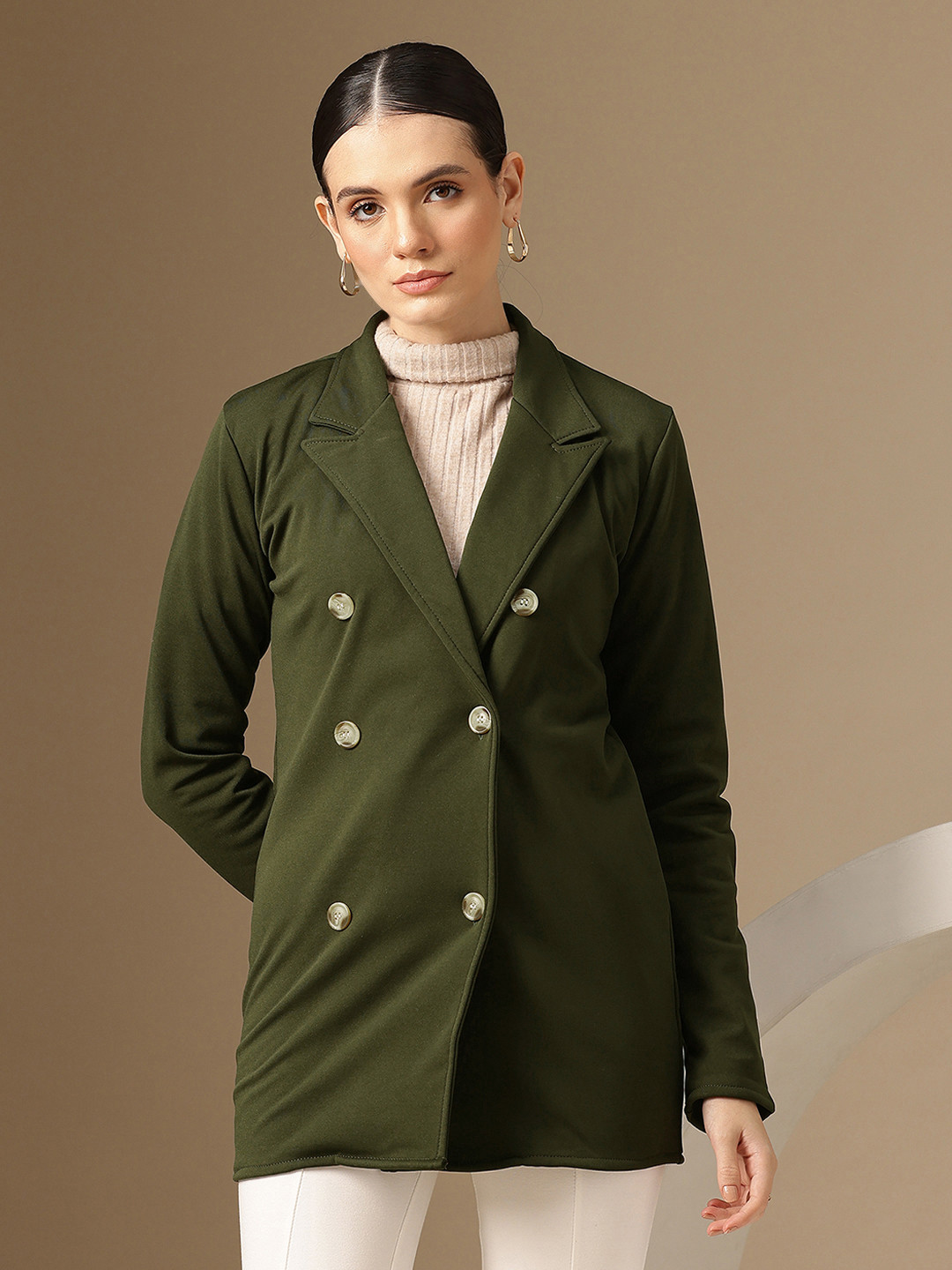 Chemistry Double-Breasted Longline Formal Blazer