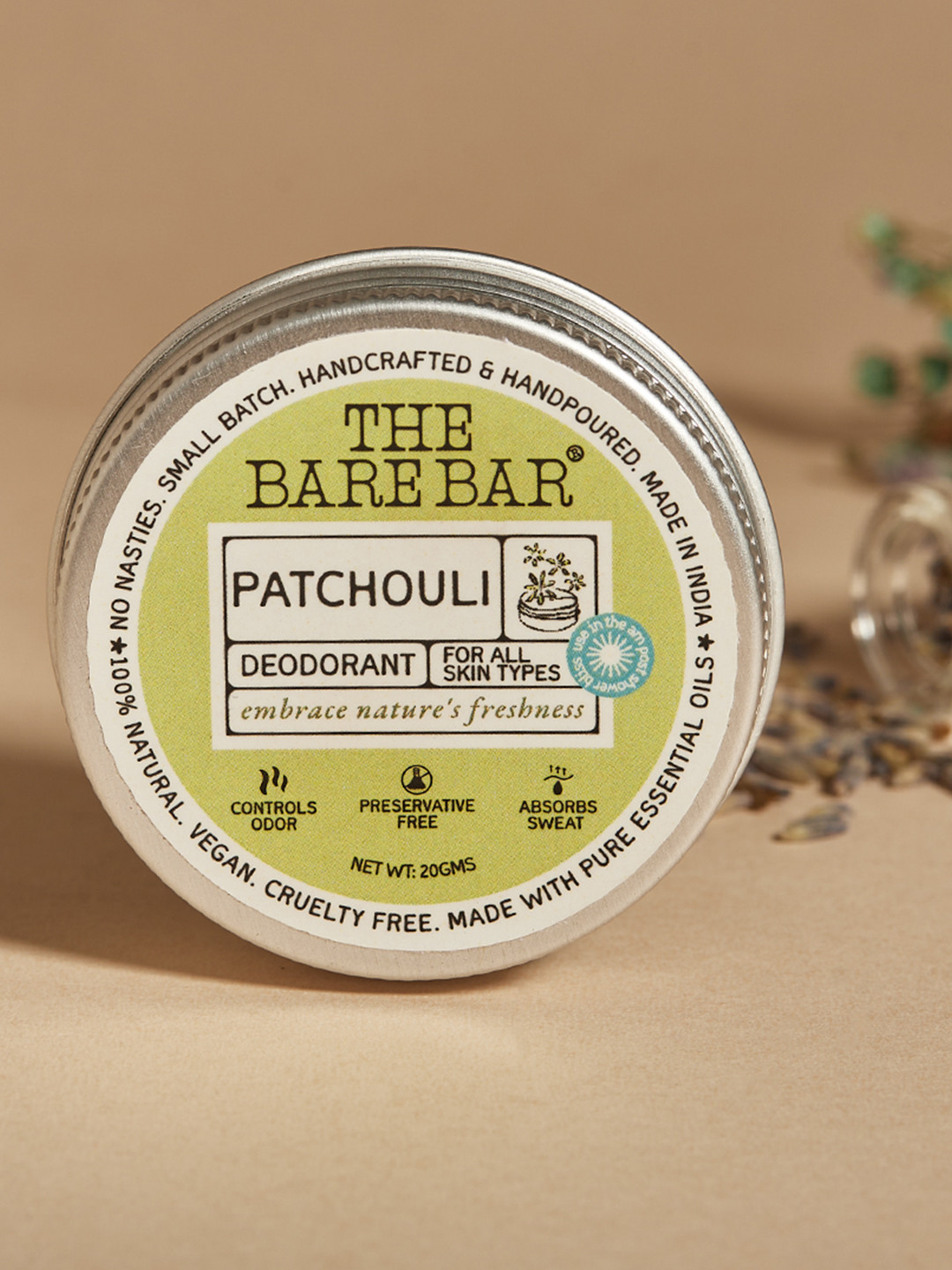 The Bare Bar Patchouli Deodorant- 20 g