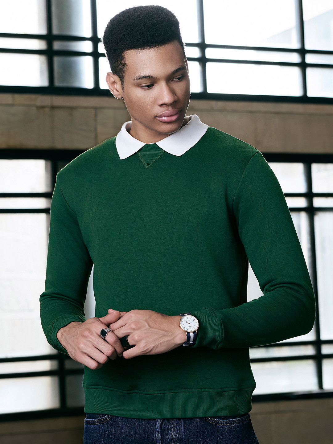 XYXX Men Slim Fit Solid IntelliSmooth Neo Cotton Pullover Sweatshirt