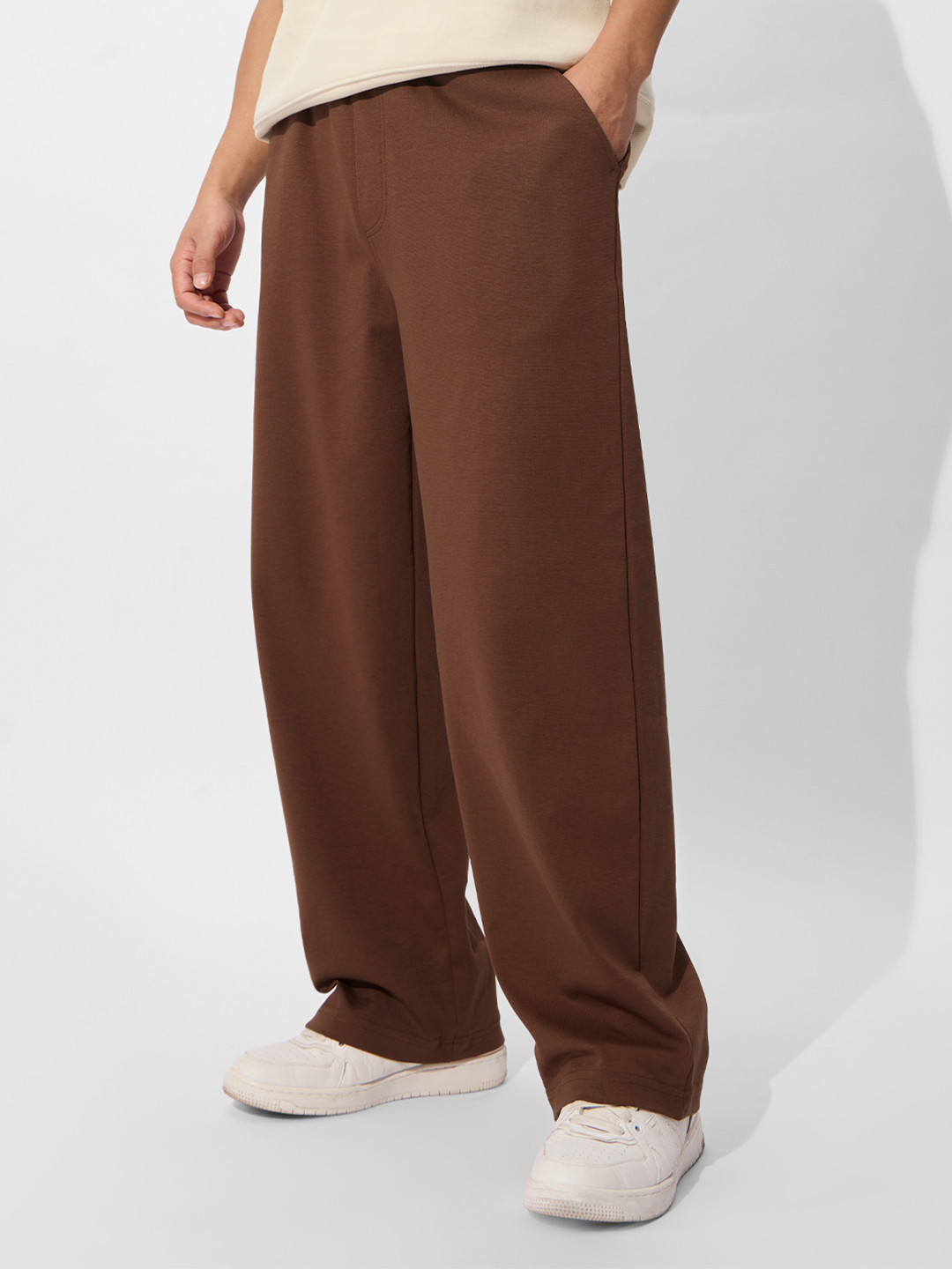 The Souled Store  Men Korean Joggers: Tan Brown Tapered Fit Korean Joggers