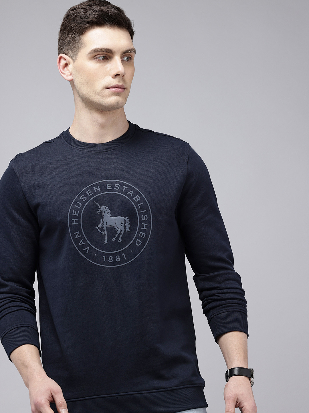 Van Heusen Pure Cotton Brand Logo Printed Sweatshirt