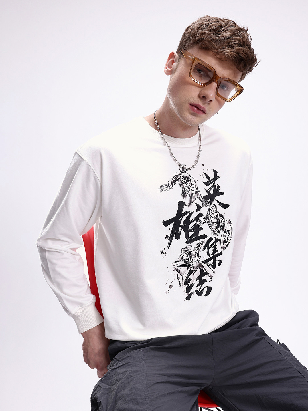 Kook N Keech Marvel Avengers Printed Oversized Sweatshirt