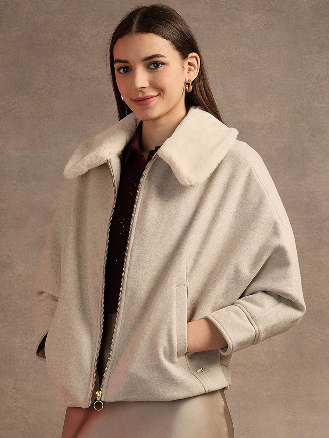 U.S. Polo Assn. Women Spread Collar Solid Casual Parka Jacket