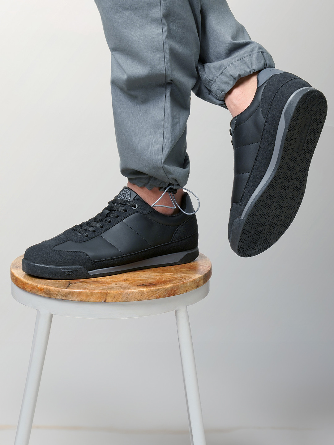 Flying Machine Men PU Round Toe Lace-Ups Sneakers