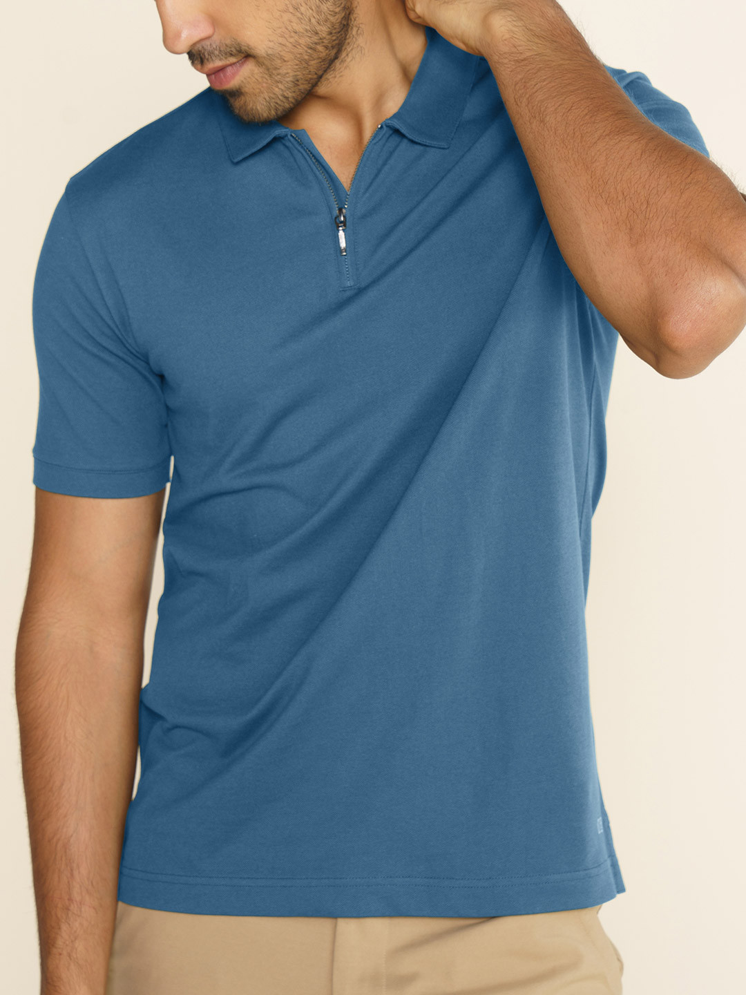 DAMENSCH  Men Contrast Polo Collar Constant All Degree Thermoregulating Pique T Shirt