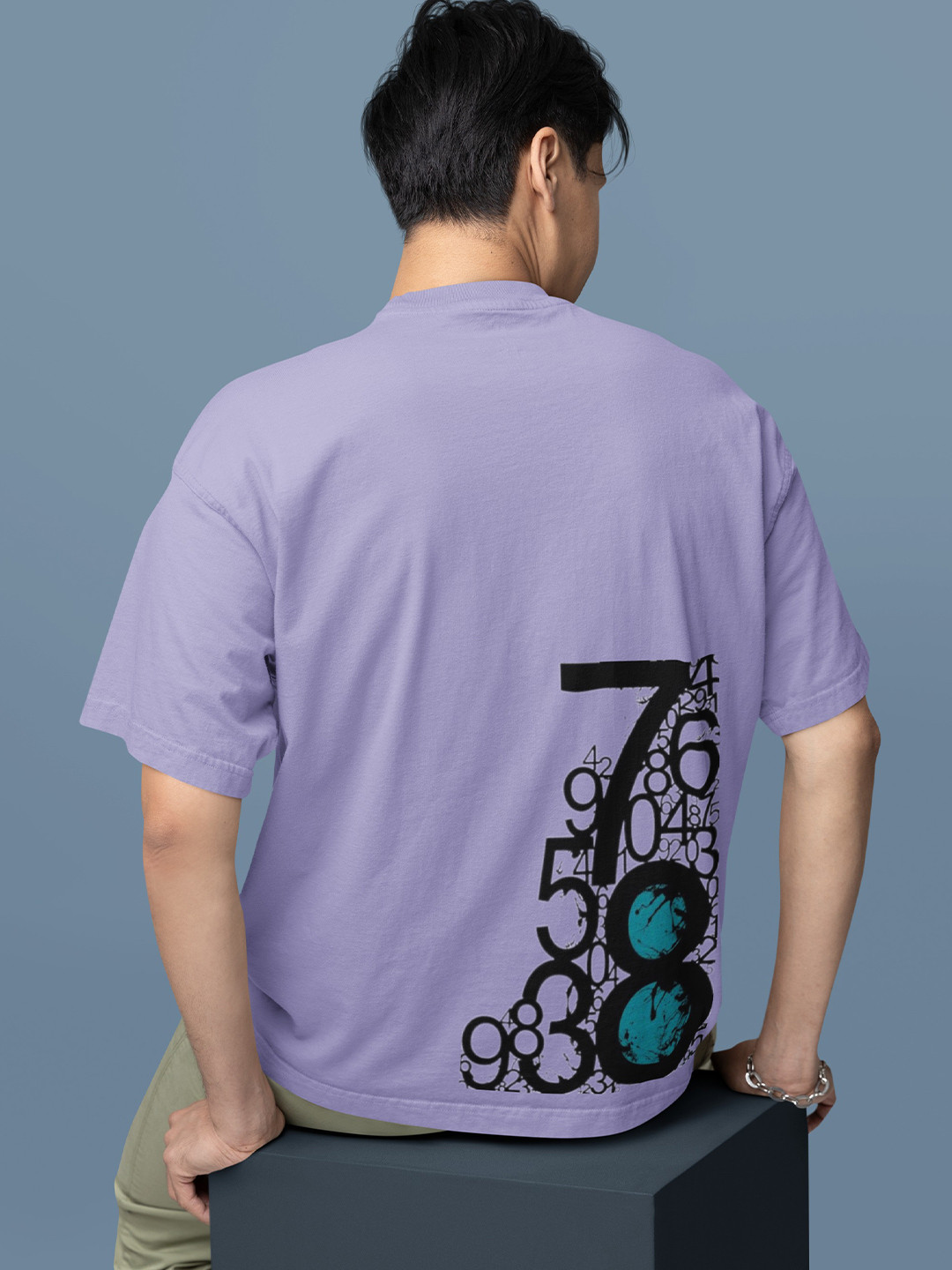 Elibolz Men Printed Drop-Shoulder Sleeves Bio Finish T-shirt