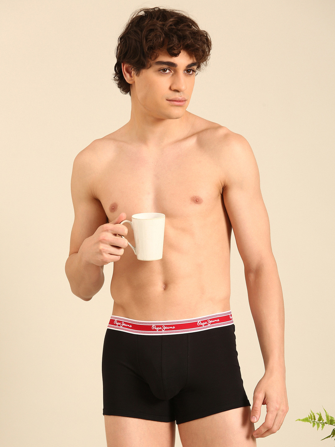 Pepe Jeans Mid-Rise Cotton Trunks - CLT03-01-BLK