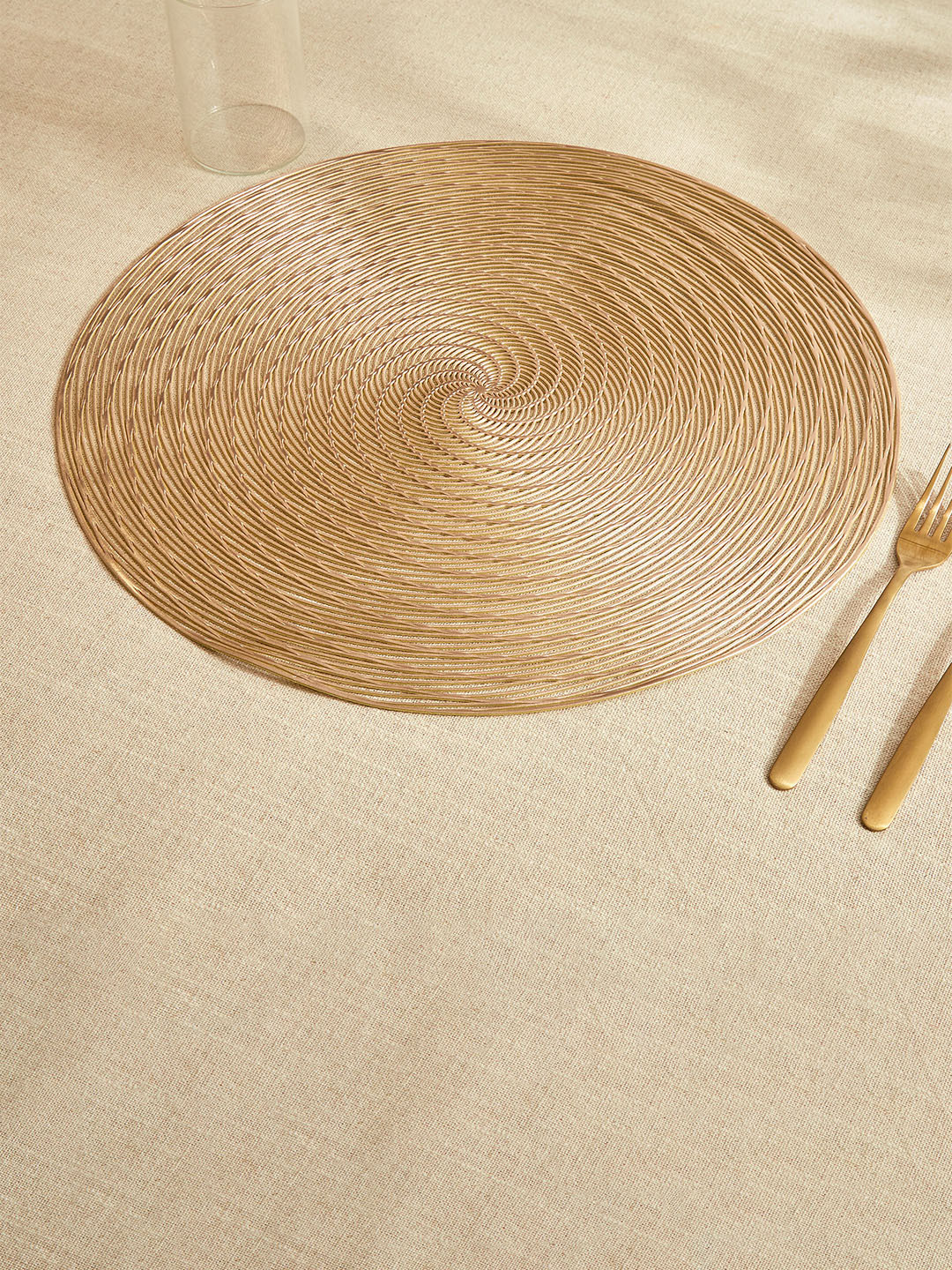 Home Centre Cinder Beige PVC Spiral Placemat