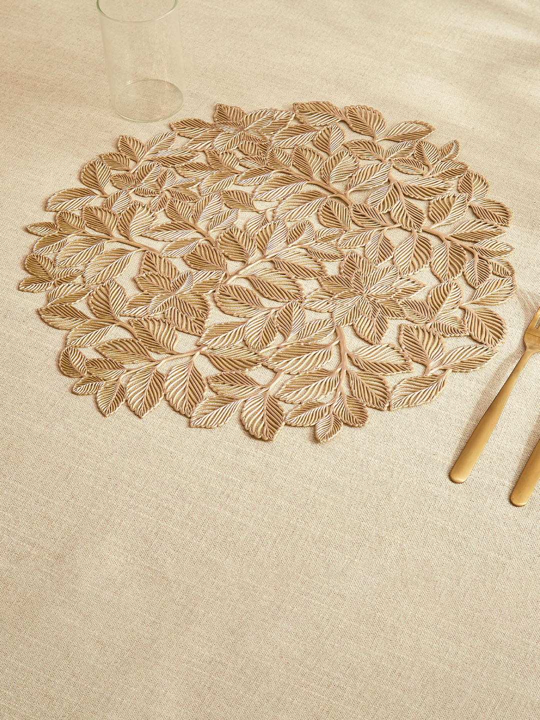 Home Centre Cinder Brown Printed PVC Table Placemat