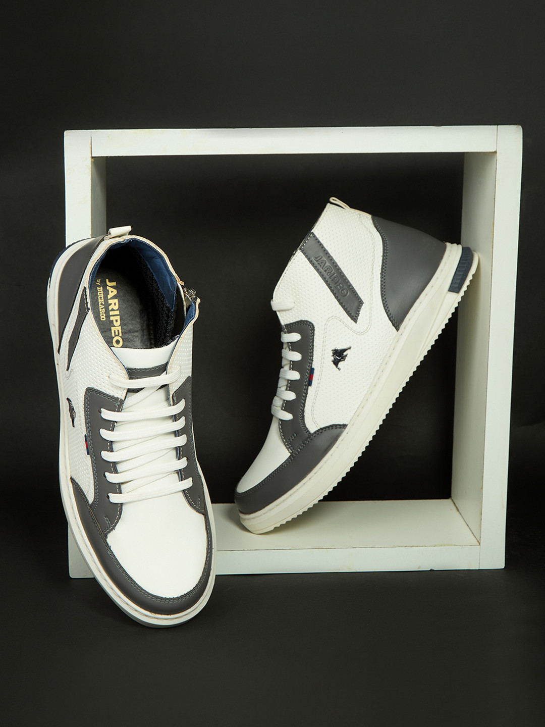Jaripeo by Buckaroo Men Colourblocked Mid-Top Lace-Up Sneakers