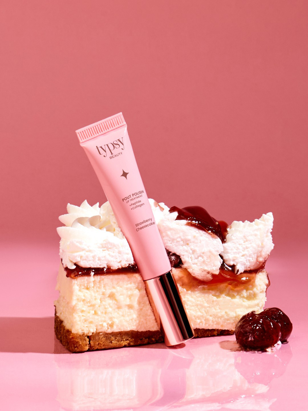Typsy Beauty Pout Polish Peptide Lip Treatment Balm- 16g - Strawberry Cheesecake 02
