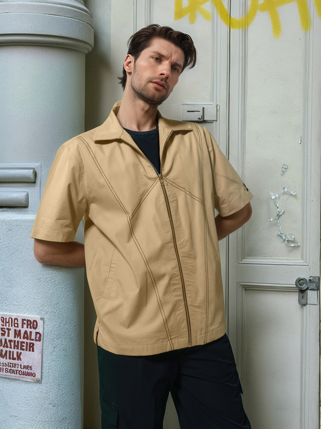 UNRL Relaxed Zipper Shirt