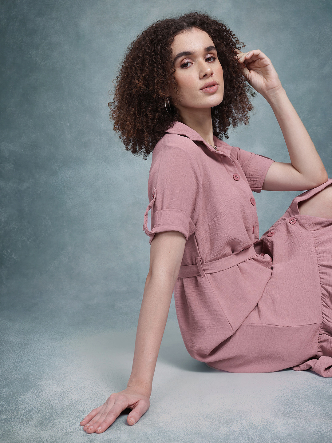 The Roadster Life Co. Belted Shirt Midi Dress