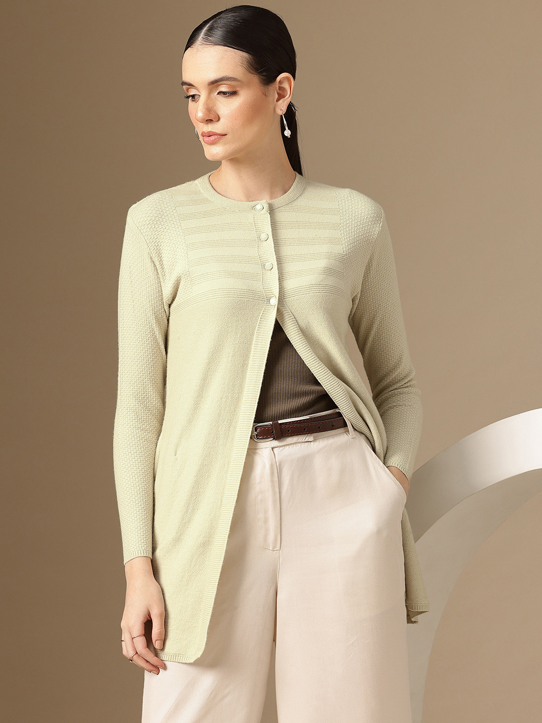 Chemistry Woollen Longline Cardigan