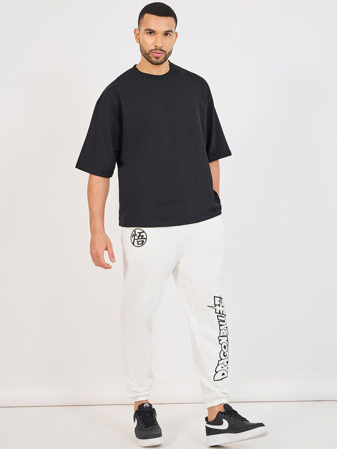 Styli Men Dragon Ball Graphic Printed Pure Cotton Joggers