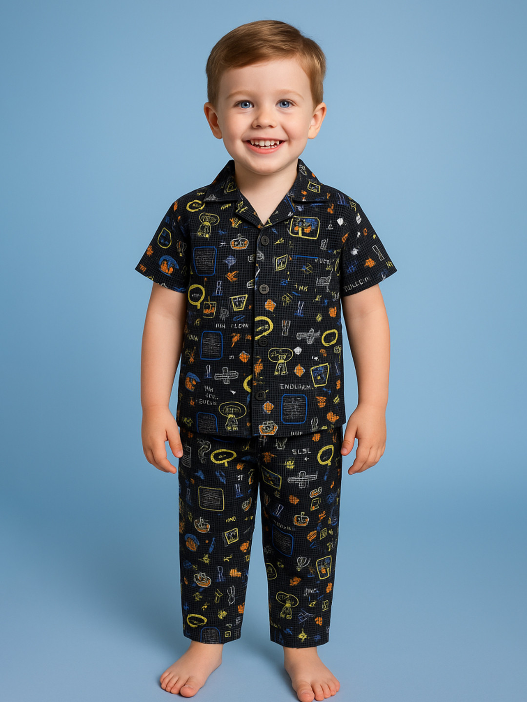 NAUTI KIDZ Paper Cotton Night Suit Set