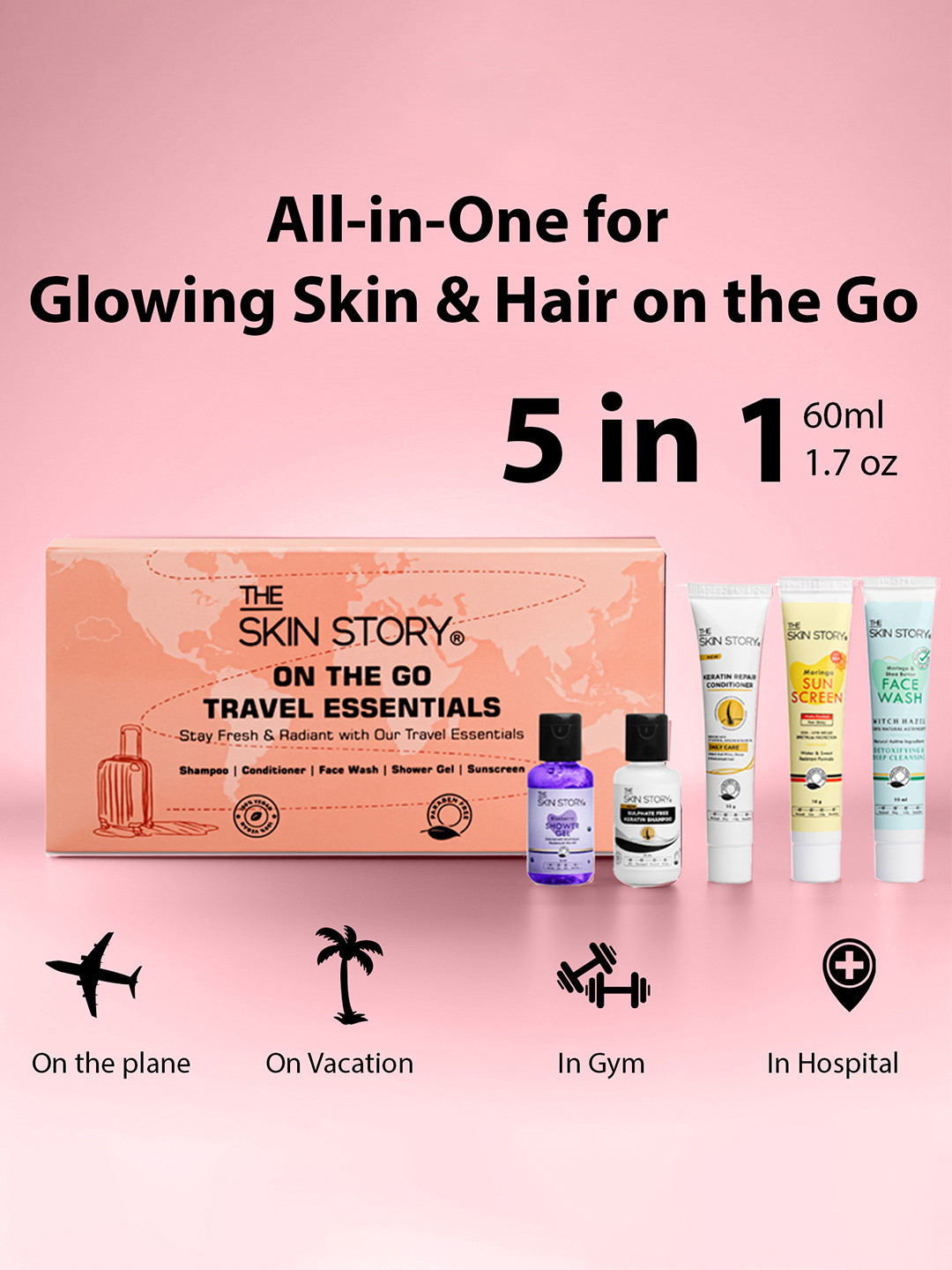THE SKIN STORY On-The-Go Travel Kit Bath & Body Pack