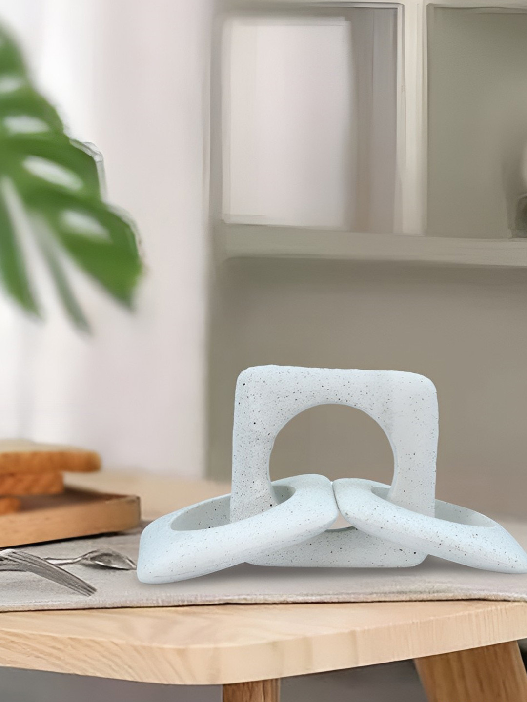 Aura White Resin Natural Living Room Medium Showpiece - 3.1 Inches