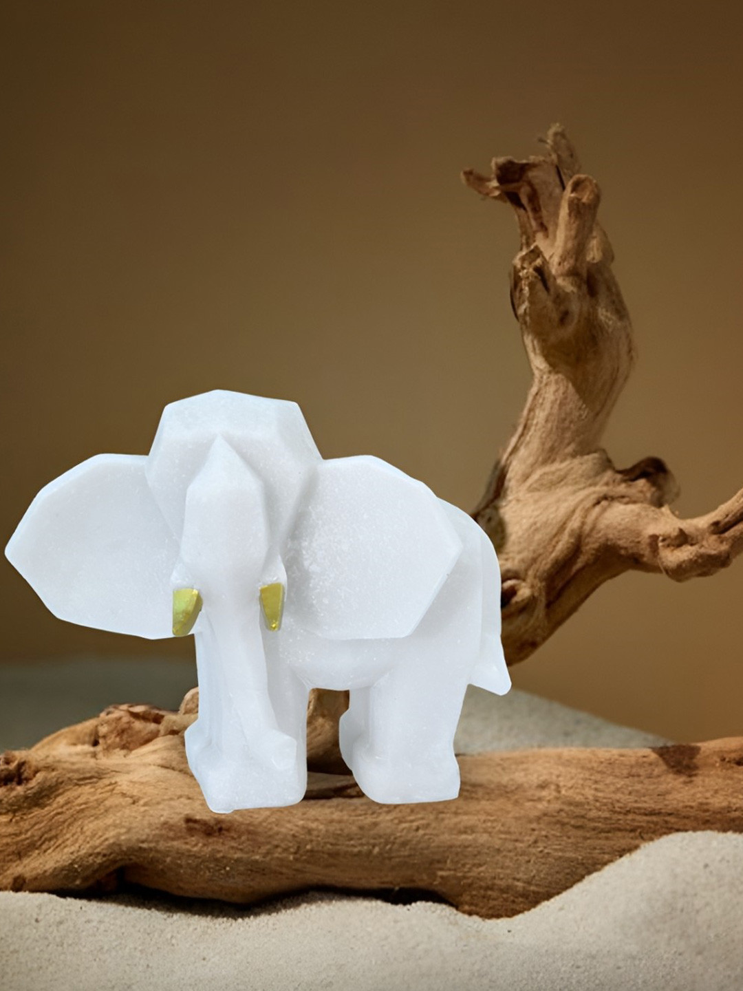 Aura White Resin Glossy Living Room Small Showpiece - 7.1 Inches