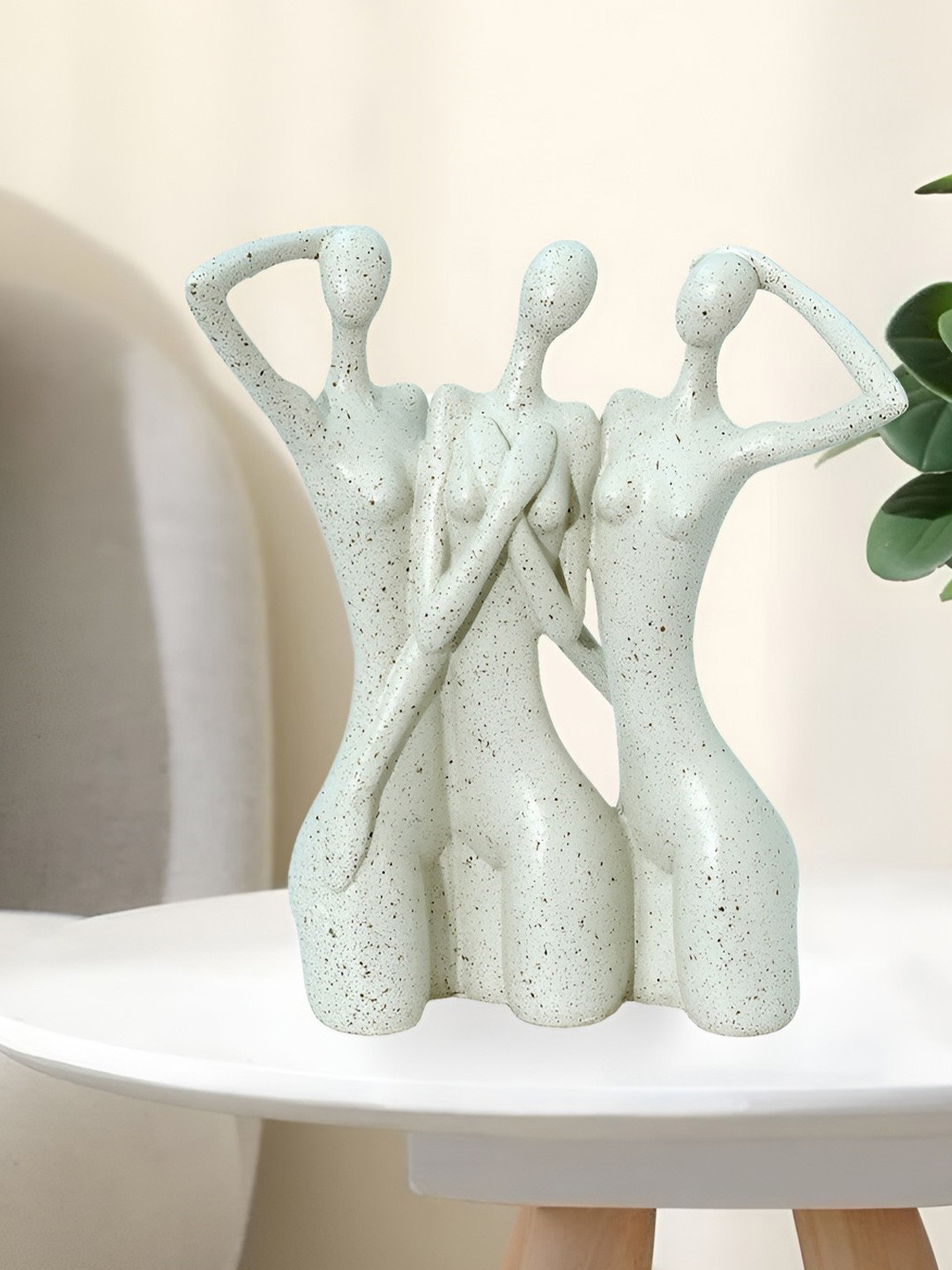 Aura Beige Resin Matte Living Room Medium Showpiece - 7.1 Inches