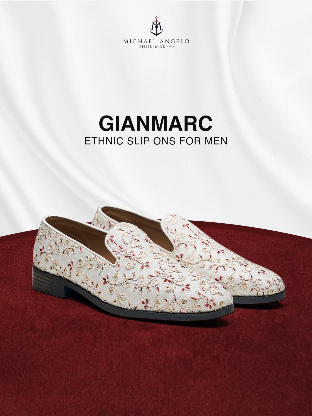 MICHAEL ANGELO Men Embroidery Loafers Shoes