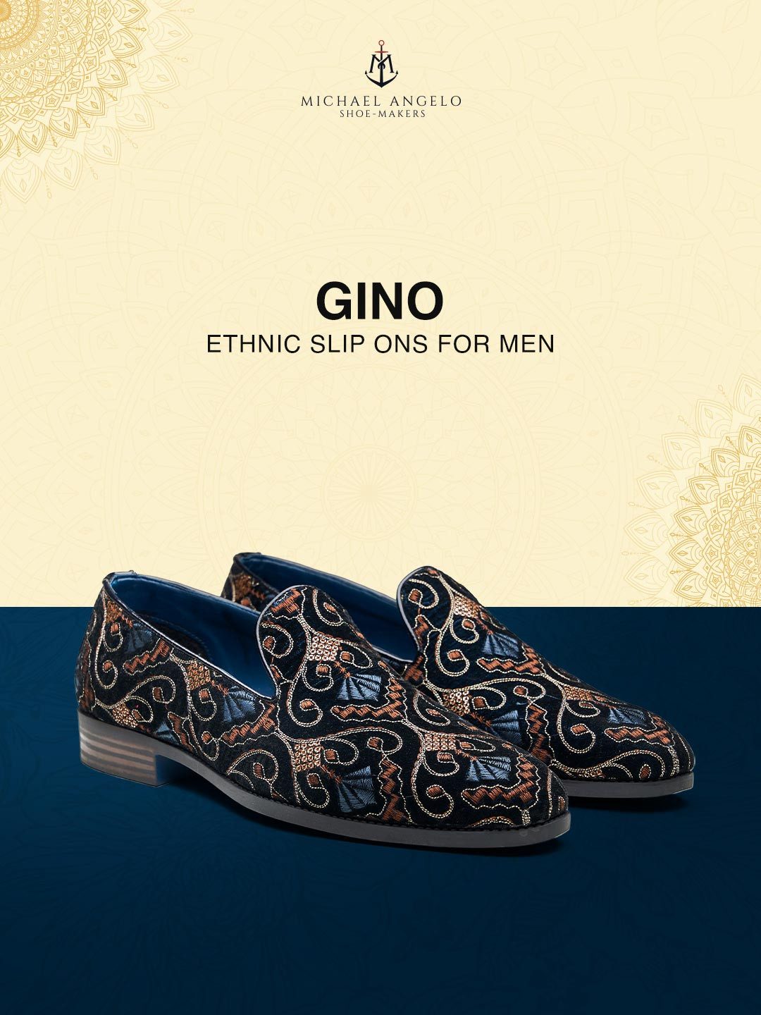 MICHAEL ANGELO Men Woven Design Mojaris