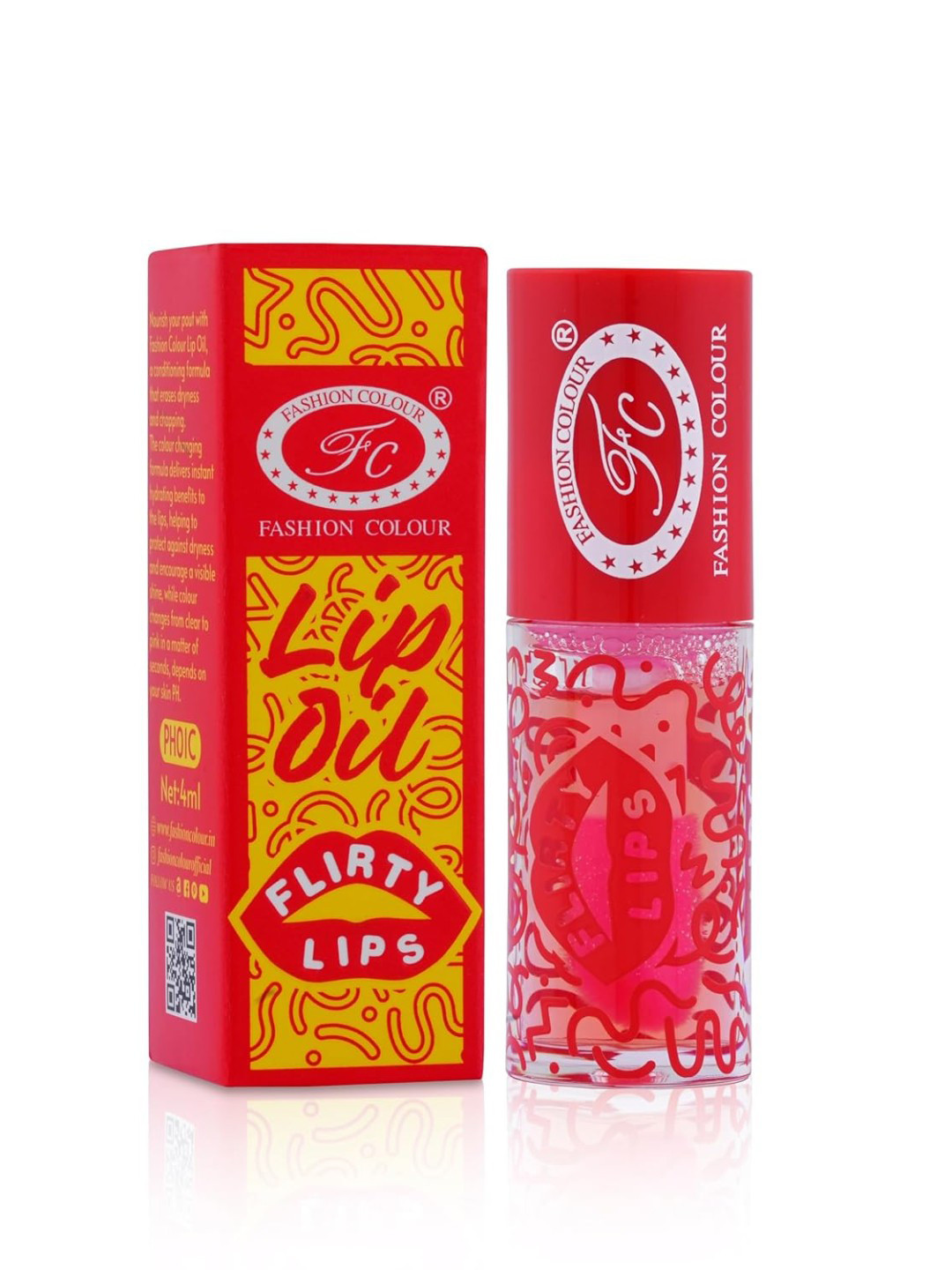 Fashion Colour Flirty Lips Colour Changing Formula Lip & Cheek Oil Tint 4ml - Watermelon